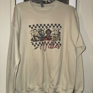 Vibes Graphic Beige Sweater